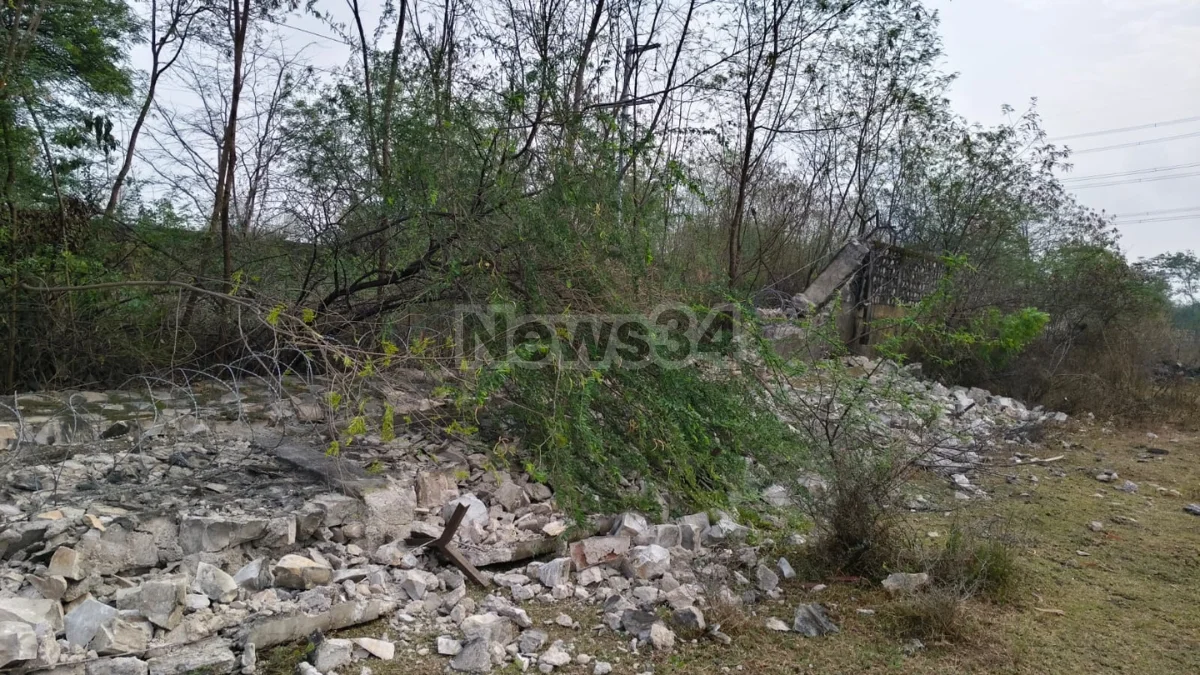 Protection wall collapse near cstps due to rain