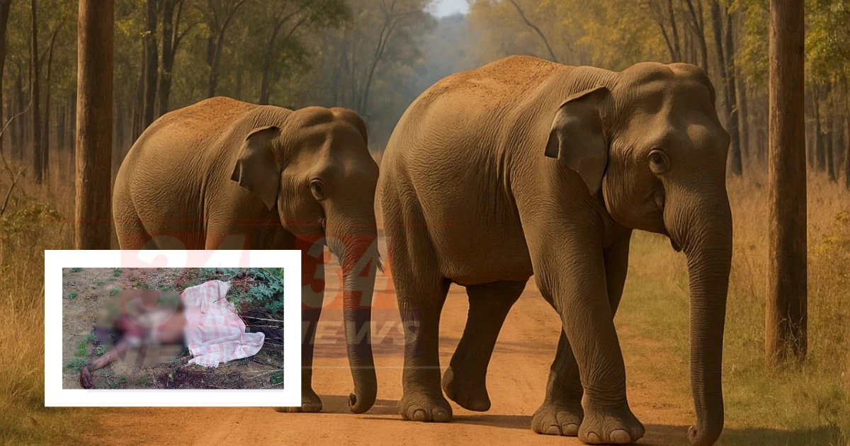 two elephants kill 60 year old in sindewahi