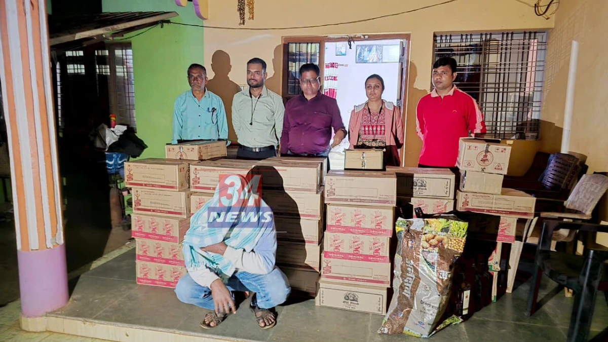 foreign liquor illegal stock raid in chandrapur
