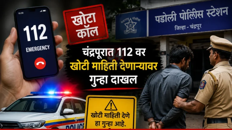 Fake Emergency Call प्रकरणात चंद्रपूर पोलिसांनी ११२ वर खोटी माहिती देणाऱ्या व्यक्तीविरोधात कारवाई केली.