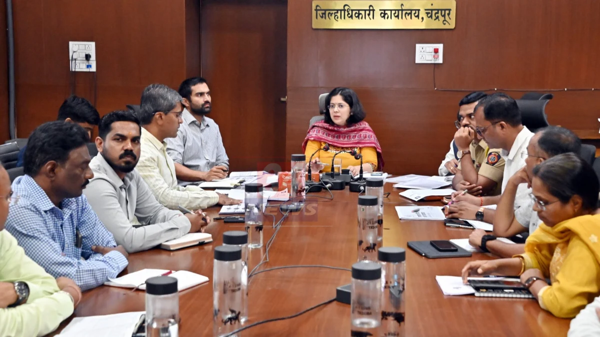 चंद्रपूर जिल्हाधिकारी कार्यालयात मान्सूनपूर्व आपत्ती व्यवस्थापन आढावा बैठक | Chandrapur Monsoon Prep