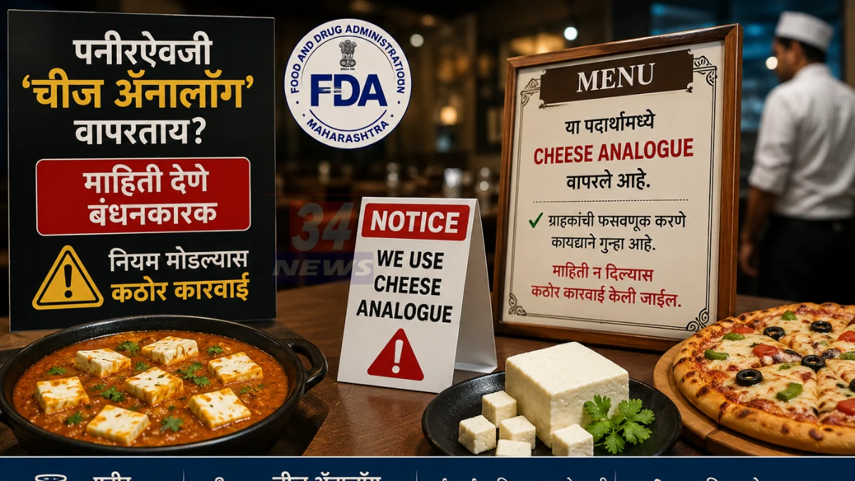 cheese analogue वापराबाबत FDA चे हॉटेलांना आदेश