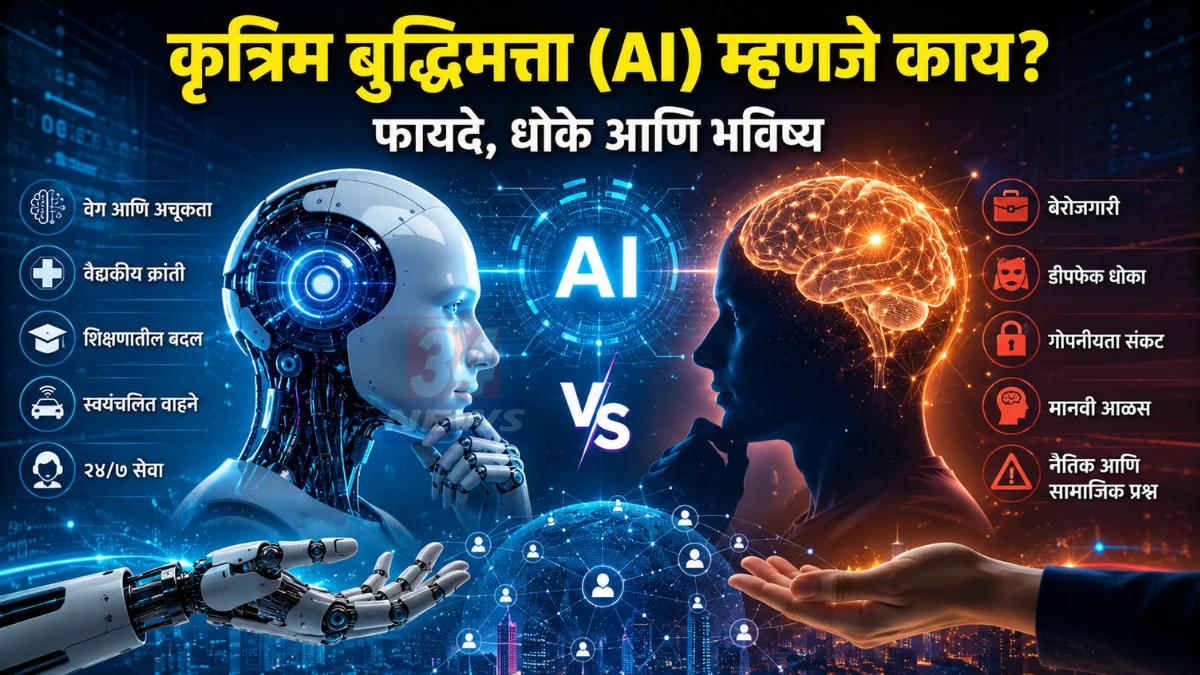AI म्हणजे काय? कृत्रिम बुद्धिमत्तेचे फायदे आणि धोके जाणून घ्या Artificial Intelligence Explained AI चे फायदे आणि धोके