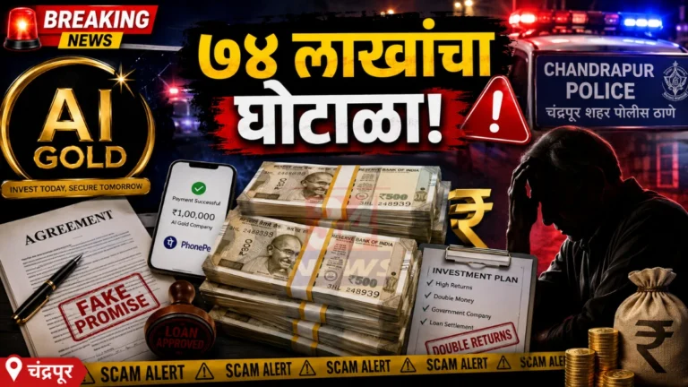 चंद्रपुरात AI Gold कंपनीचा ७४.३४ लाखांचा घोटाळा; सेवानिवृत्त शिक्षकाची फसवणूक, तीन संचालकांवर गुन्हा