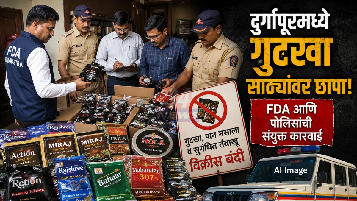 Durgapur Gutkha Raid मध्ये FDA आणि पोलिसांची कारवाई