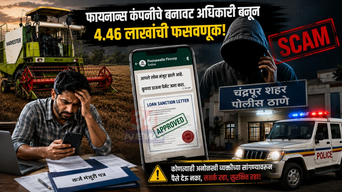 Harvester Loan Fraud प्रकरणात चंद्रपूरातील मशीन विक्रेत्याची 4.46 लाखांची फसवणूक
