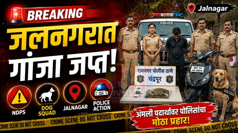 Jalnagar Ganja Seizure कारवाईदरम्यान जप्त करण्यात आलेला गांजा व रामनगर पोलीस