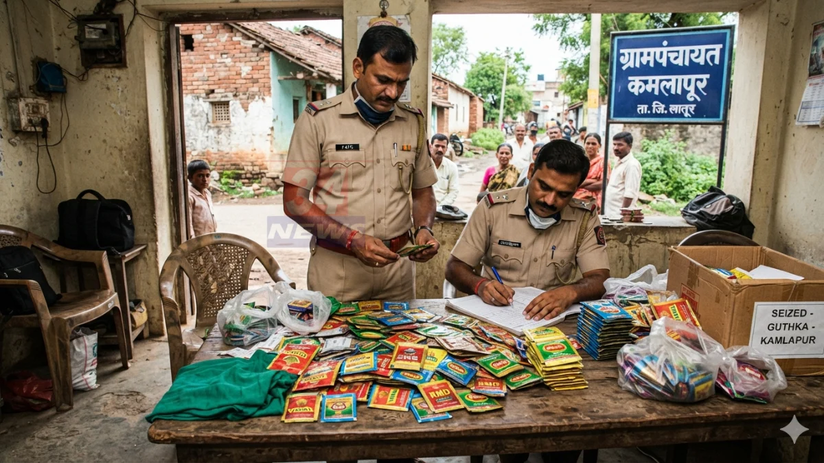 Korpana Gutkha Raid कमलापूर येथे अवैध गुटखा आणि तंबाखू जप्त