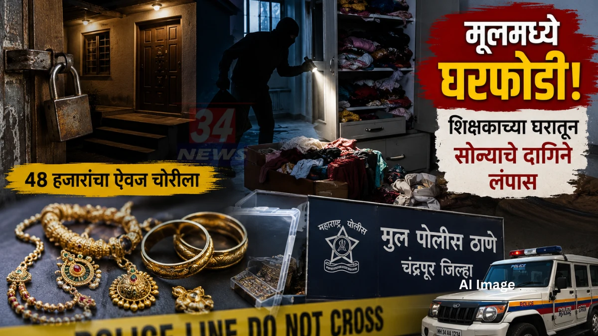 Mul House Theft प्रकरणात शिक्षकाच्या घरात घरफोडी