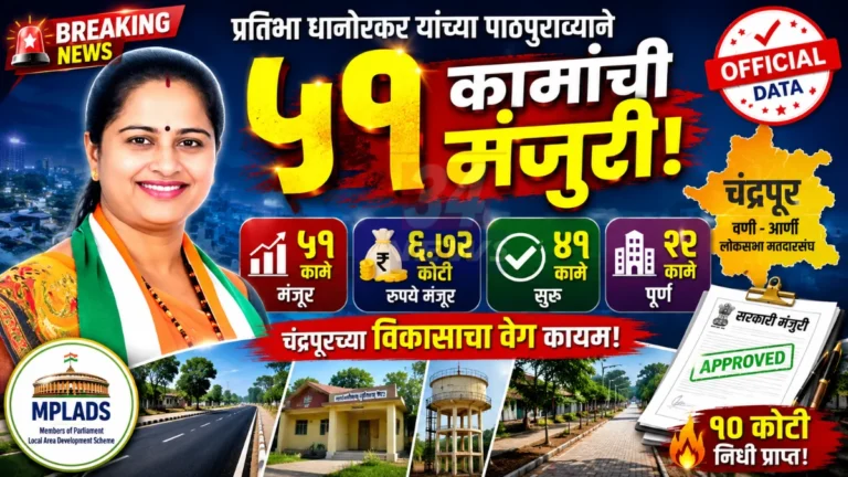 Pratibha Dhanorkar MPLADS अंतर्गत चंद्रपूर विकासकामांची अधिकृत माहिती