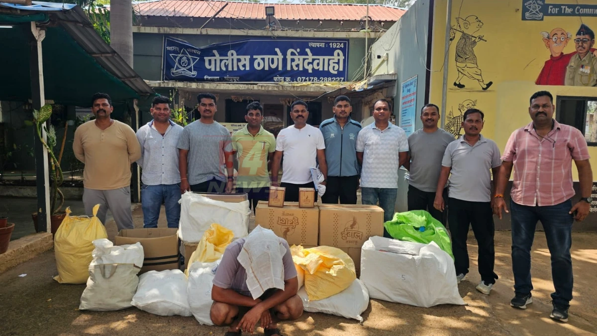 Sindewahi Tobacco Raid मध्ये जप्त तंबाखू साठा