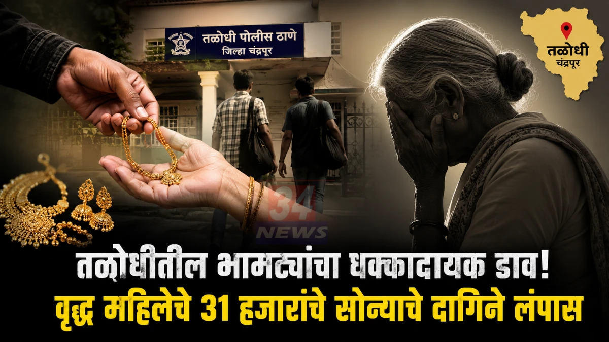 तळोधी टीचर कॉलनीत भामट्यांची चलाखी; वृद्ध महिलेचे 31 हजारांचे सोन्याचे दागिने लंपास