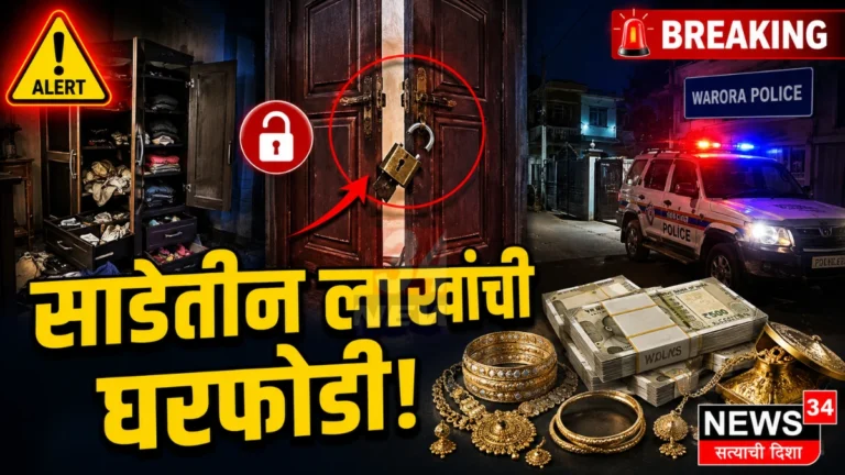Warora House Theft : गिरीपुंजे कॉलनीतील बंद घरात झालेल्या घरफोडीनंतर घटनास्थळी पोलीस