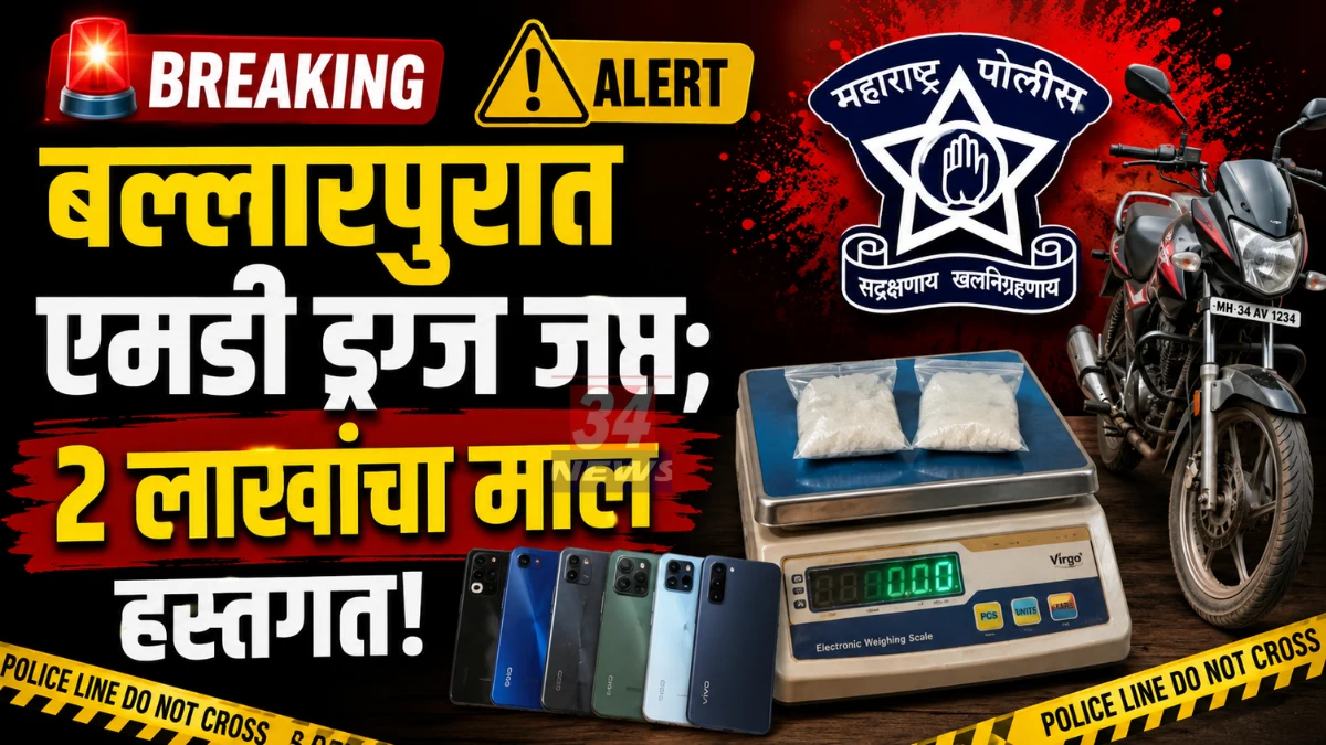 Ballarpur MD Drugs Seized प्रकरणी पोलिसांनी जप्त केलेला मुद्देमाल
