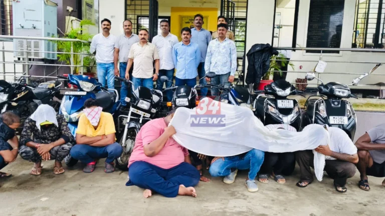 भद्रावतीतील डोलारा तलावाजवळ पोलिसांची मोठी धाड; ९ जुगारी अटकेत, ६ लाखांचा मुद्देमाल जप्त