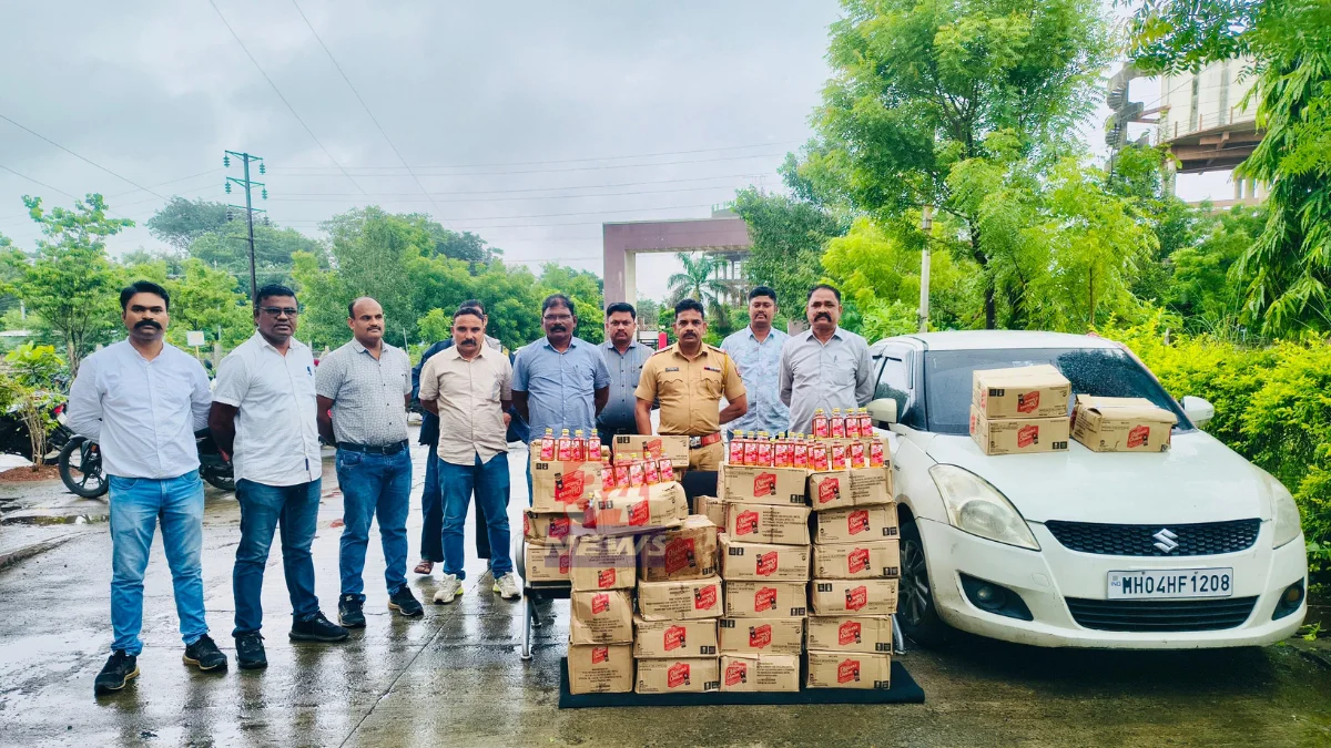 Bhadrawati Illegal Liquor Seized Swift Car Police Action