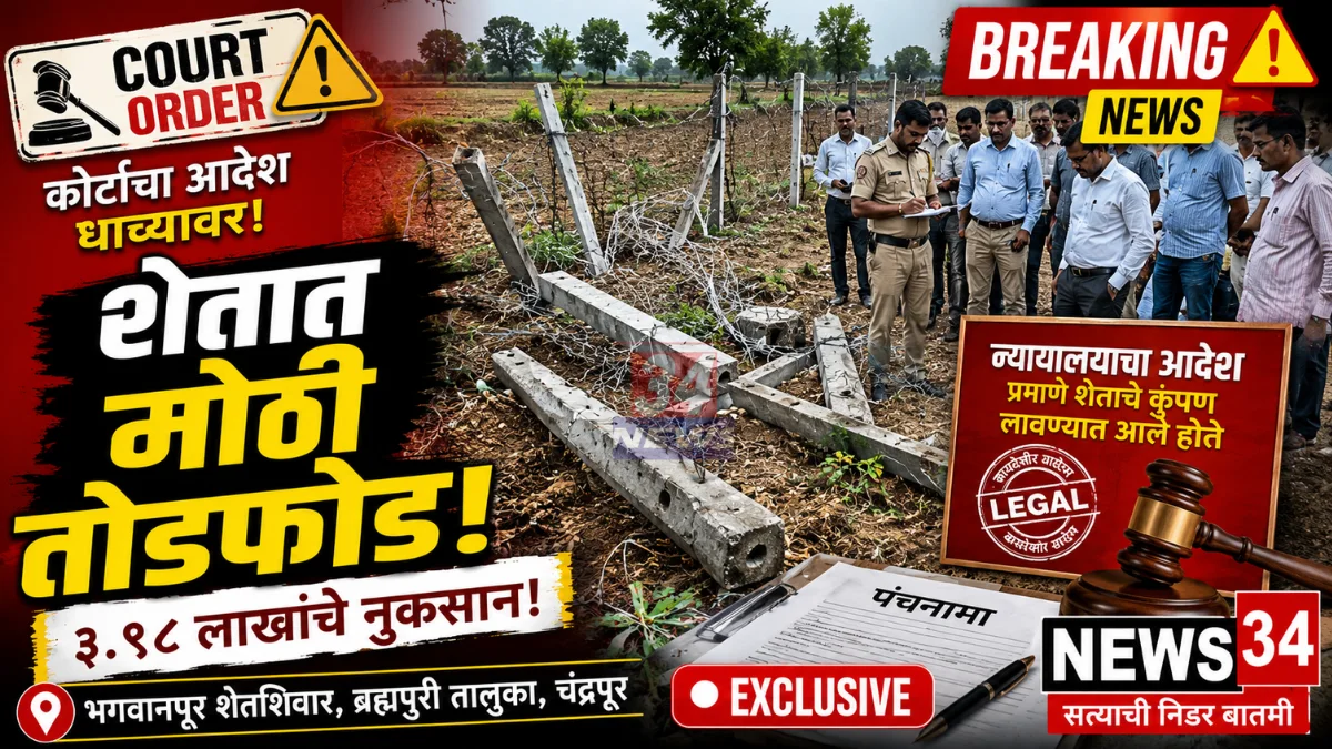 Brahmapuri Farm Dispute भगवानपूर शेतजमीन वाद प्रकरणातील प्रतिकात्मक दृश्य
