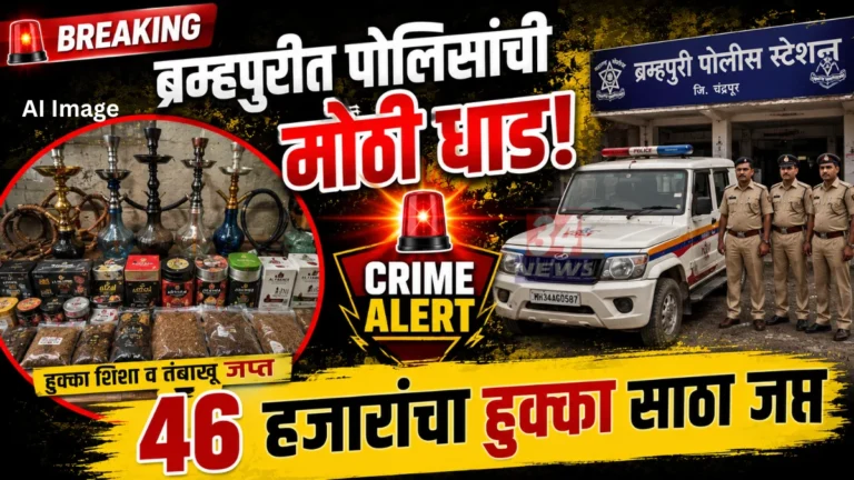Bramhapuri Hookah Raid and banned tobacco products seized by police