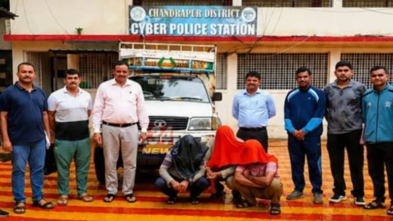 Chandrapur Cattle Smuggling LCB Police Seized Vehicle
