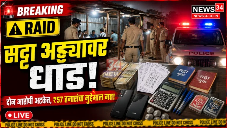 Rajura Satta Raid दरम्यान राजुरा पोलिसांनी सट्टा अड्ड्यावर छापा टाकताना