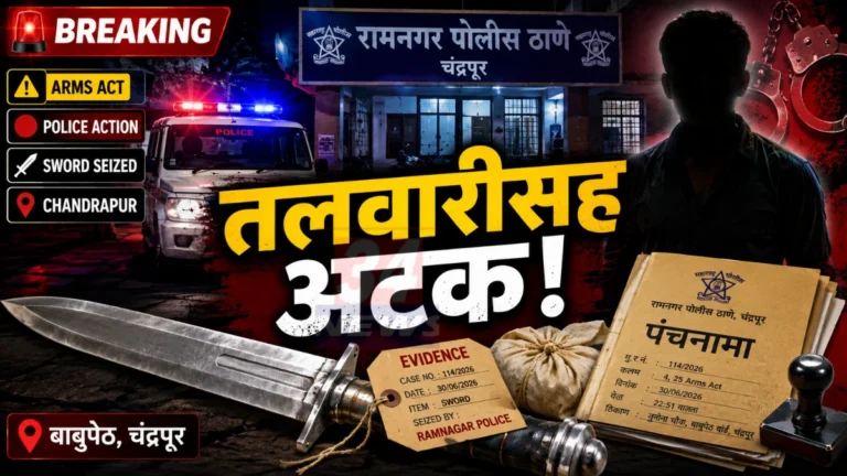 Ramnagar Arms Act police seized illegal sword in Babupeeth Chandrapur