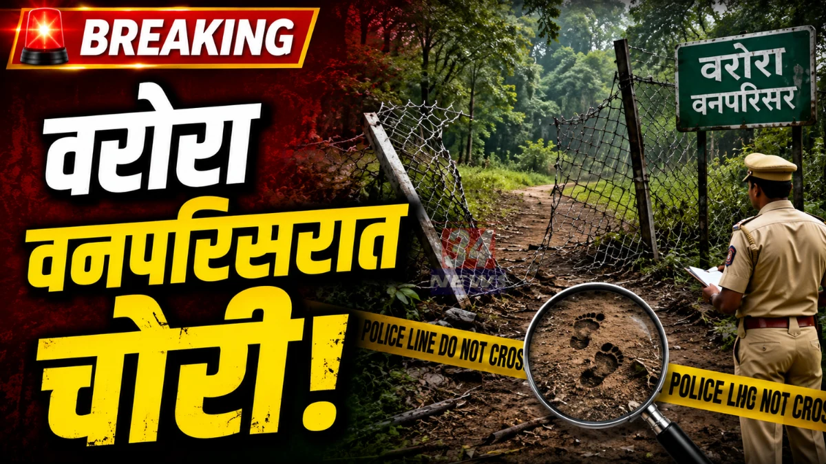 Warora Forest Theft Case वरोरा वनविभागात लोखंडी गेट आणि सिमेंट खांब चोरी