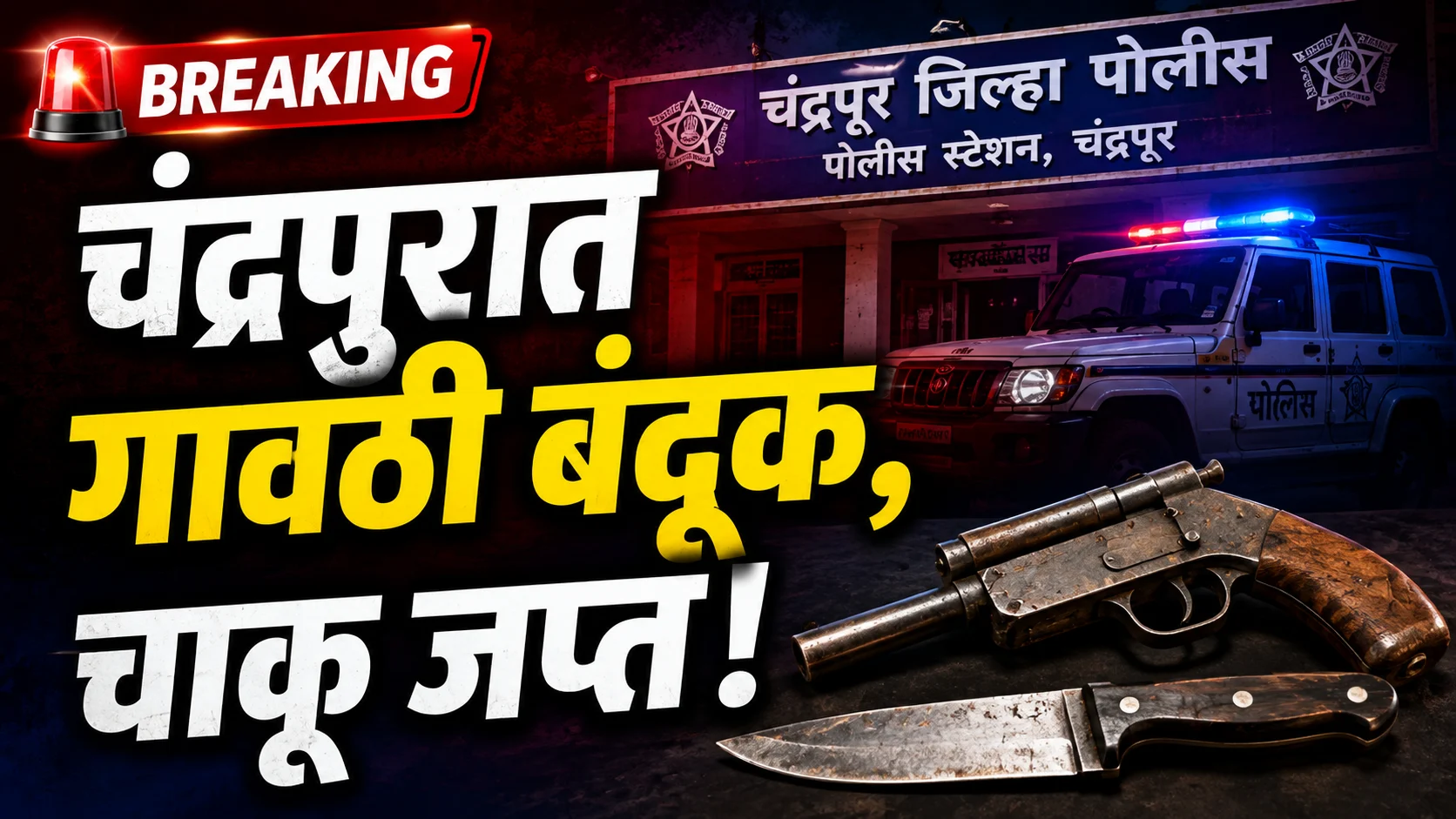 Chandrapur Illegal Weapons Seized चंद्रपूर पोलीस शस्त्र जप्ती कारवाई