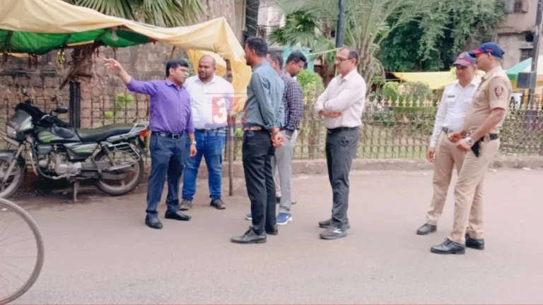 Chandrapur Road Potholes inspection by municipal commissioner for ganeshotsav