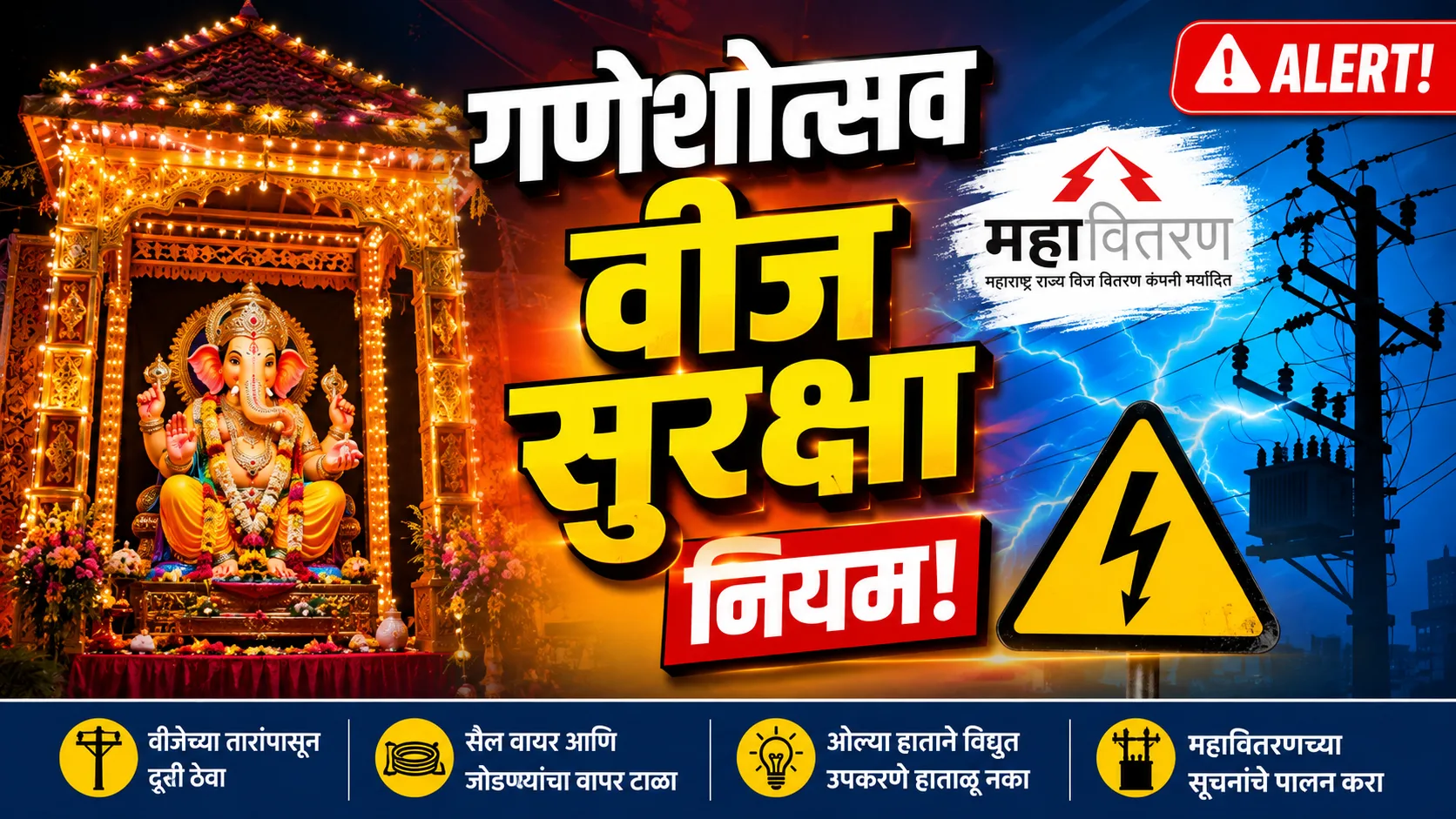 Mahavitaran Ganeshotsav Power Guidelines - गणेशोत्सव वीज सुरक्षा नियम