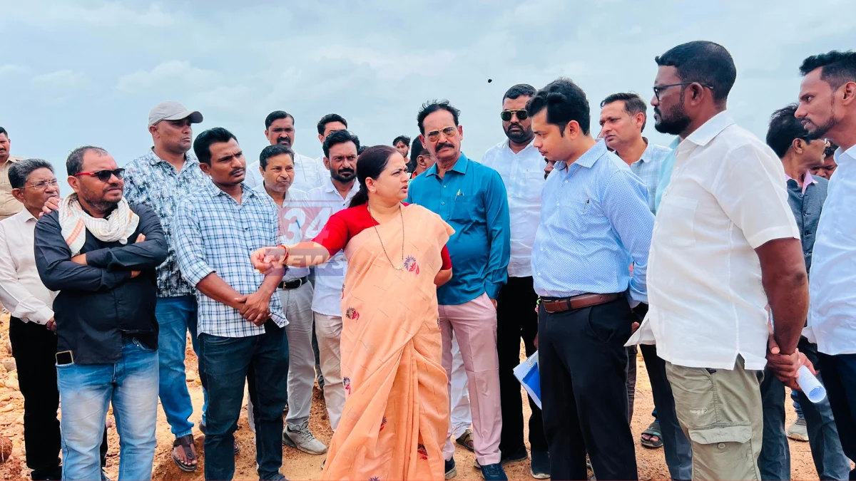 Pratibha Dhanorkar NHAI Inspection on Bamni Rajura national highway service road
