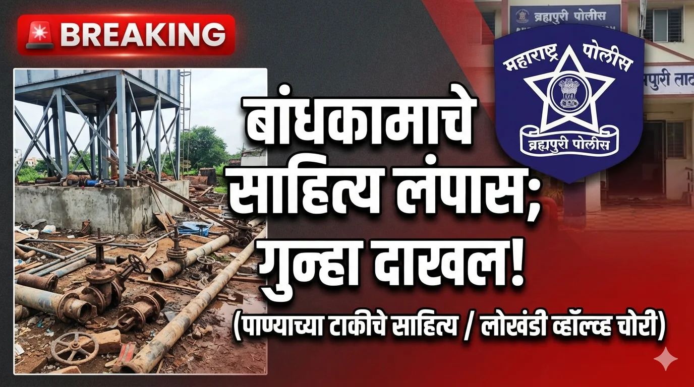 Brahmapuri Crime News Bodhegaon water tank construction material stolen police case