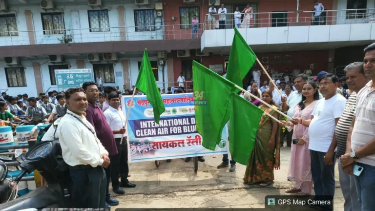 Chandrapur Clean Air Rally nmc students cycling for pollution control