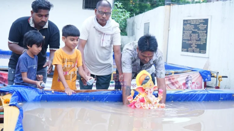 Chandrapur Ganesh Visarjan साठी महानगरपालिकेने उभारलेला विसर्जन कुंड