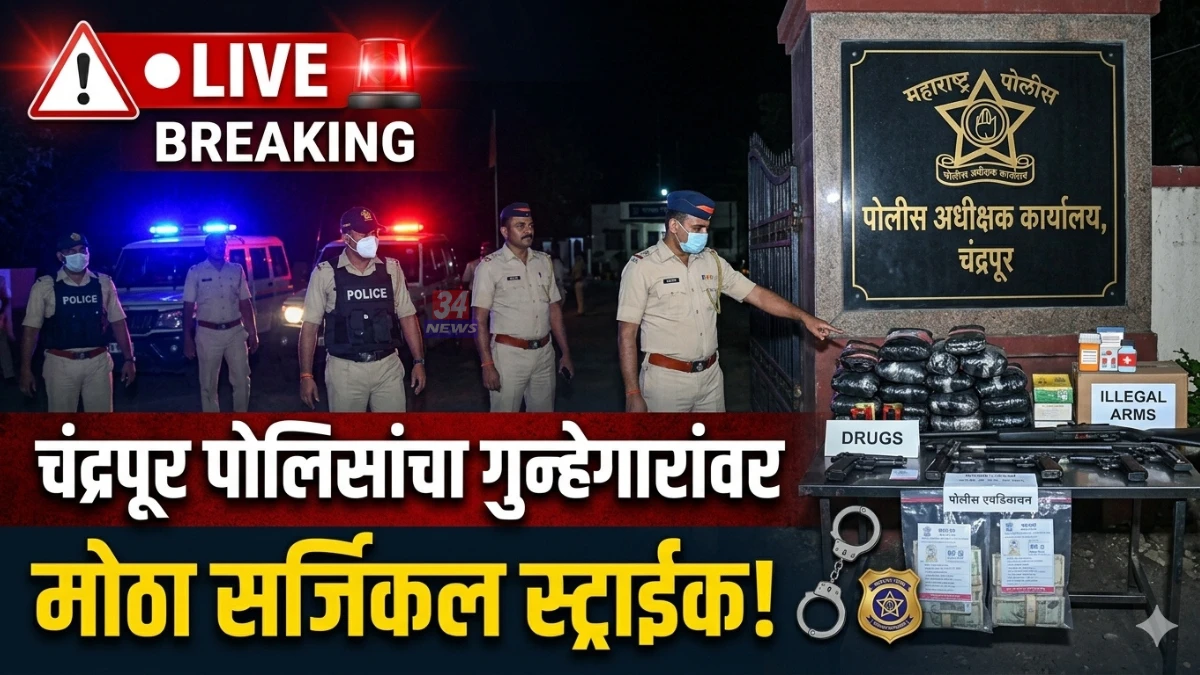 Chandrapur Police Action seizing illegal weapons and materials