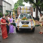 Chandrapur Sagwan Wood products mobile sales unit inauguration by Collector Vasumana Pant