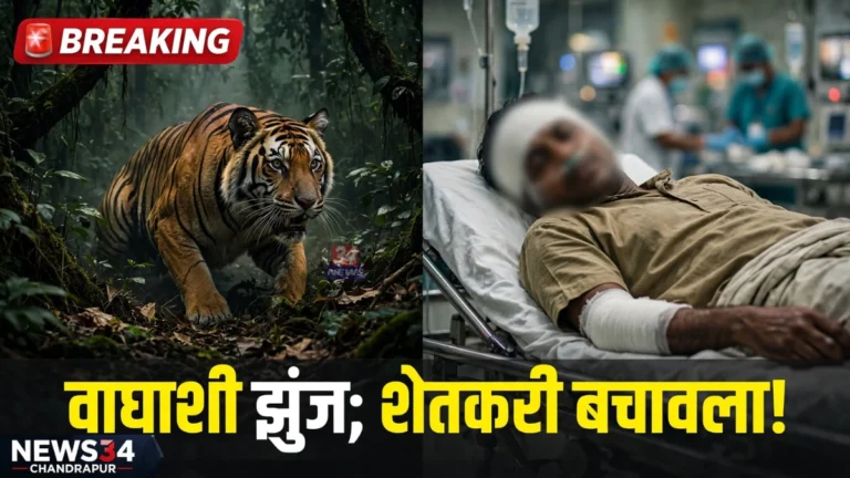 Chimur Tiger Attack News farmer injured in Navtala forest