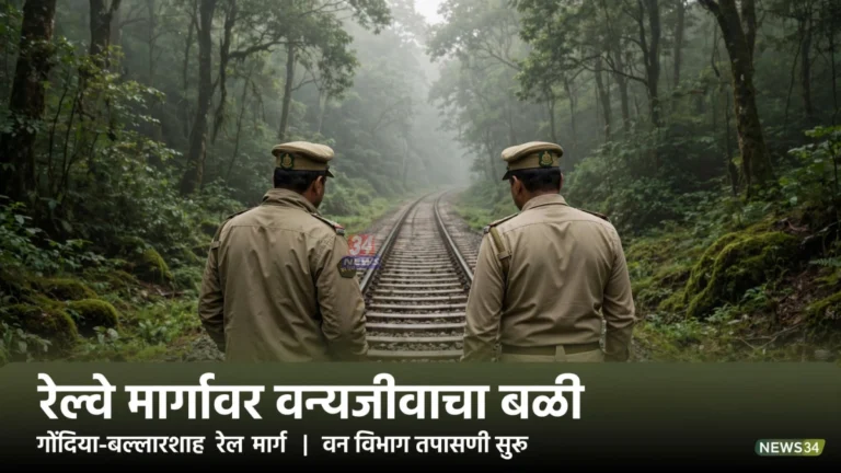 Gondia Ballarshah Rail Wildlife मार्गावरील तळोधी येथे रेल्वे रुळांलगतचा वनक्षेत्र परिसर