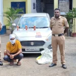 Gondpipri Liquor Seizure by police seizing car and illegal alcohol at Tarsa stop