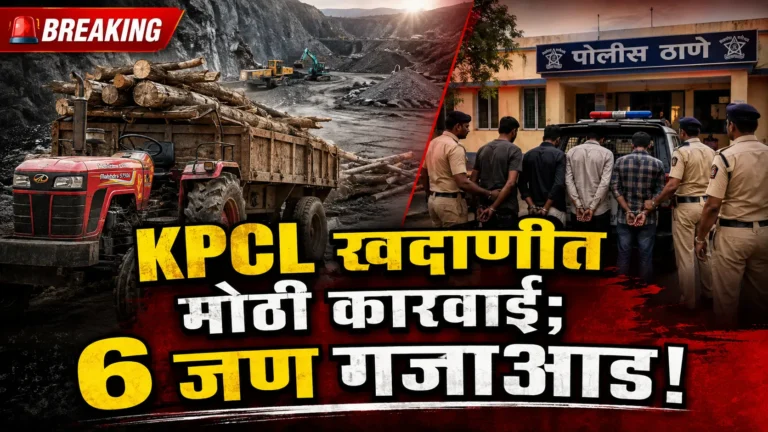 केपीसीएल खदाणीत कारवाई; झाडे तोडणारे ६ जण रंगेहात पकडले