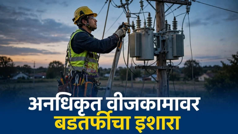 महावितरण खासगी मनुष्यबळ वापराबाबत परिपत्रकाच्या बातमीसाठी ट्रान्सफॉर्मरवर काम करणाऱ्या कर्मचाऱ्याचे प्रातिनिधिक छायाचित्र