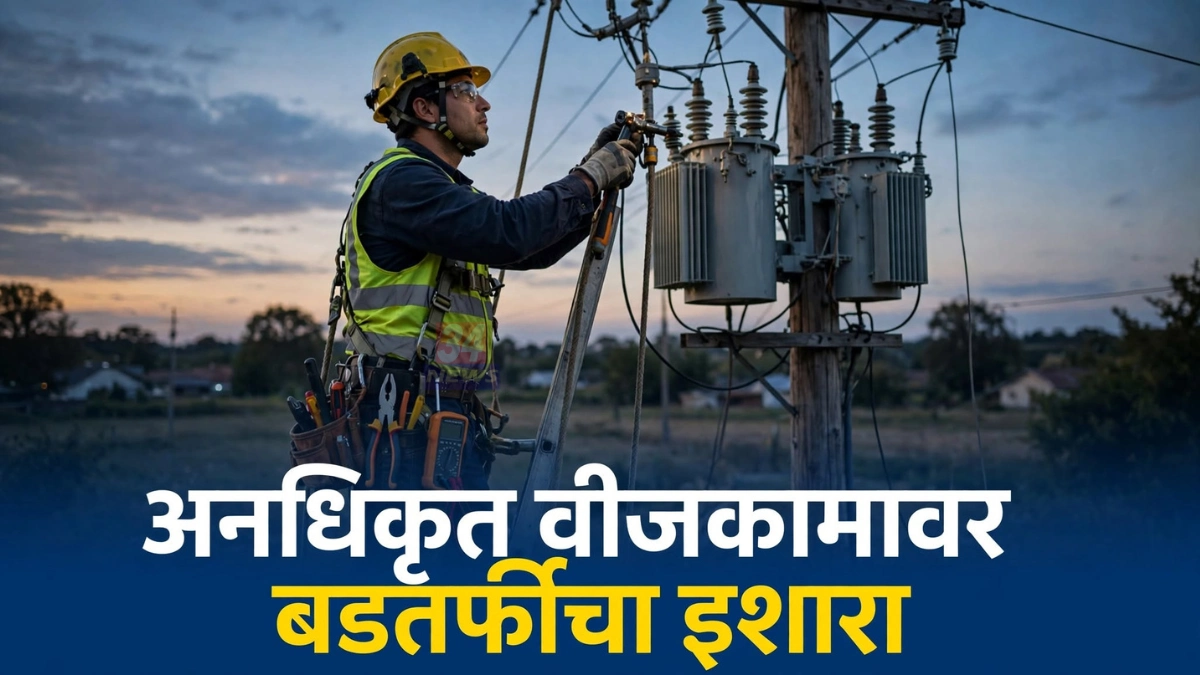 महावितरण खासगी मनुष्यबळ वापराबाबत परिपत्रकाच्या बातमीसाठी ट्रान्सफॉर्मरवर काम करणाऱ्या कर्मचाऱ्याचे प्रातिनिधिक छायाचित्र