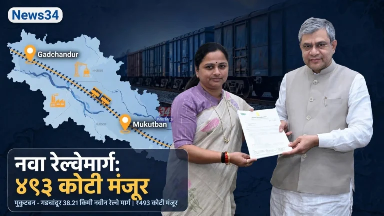 Mukutban Gadchandur Railway मार्गावर होणाऱ्या मालवाहतुकीचे प्रातिनिधिक छायाचित्र
