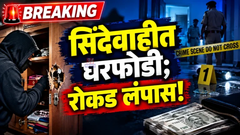 सिंदेवाही शहरात भरदिवसा बंद घर फोडले; कपाटातील दागिन्यांसह अडीच लाखांचा मुद्देमाल लंपास!