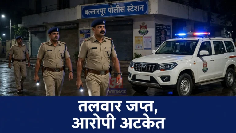 हातात तलवार घेऊन दहशत पसरवणारा १८ वर्षीय आरोपी अटकेत, बल्लारपूर पोलिसांची कारवाई