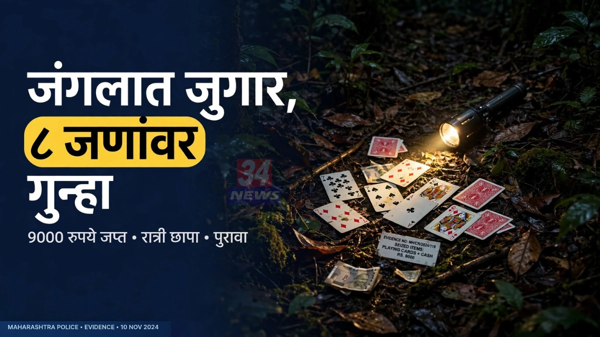 चंद्रपूर जुगार कारवाई करणारे शहर पोलीस ठाण्याचे पथक