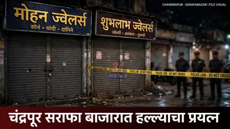 चंद्रपूर सराफा हल्ला प्रकरणातील सीसीटीव्ही फुटेजमधील दृश्य