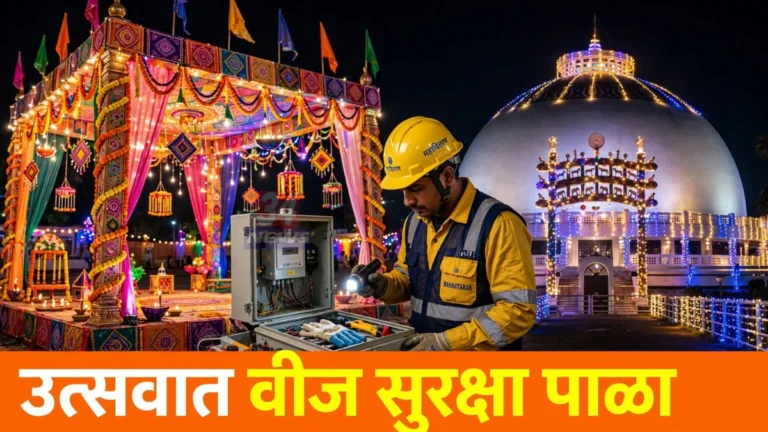 उत्सव वीज सुरक्षा चंद्रपूर संदर्भात नवरात्र मंडपातील रोषणाई