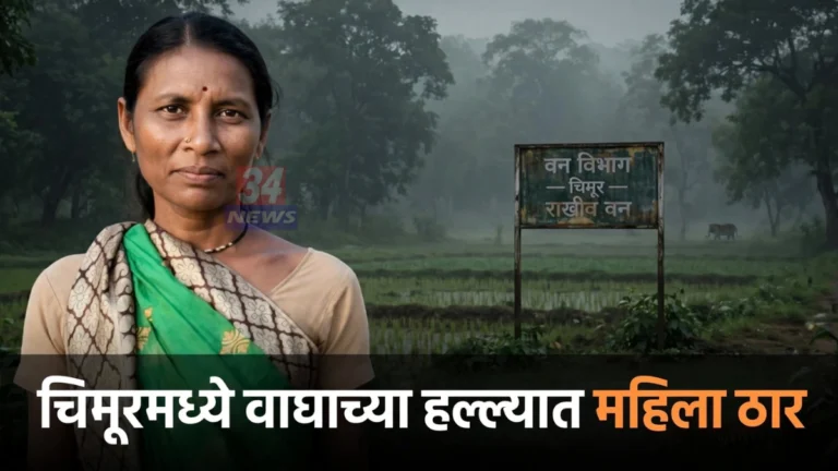 चिमूर वाघाचा हल्ला झालेल्या पळसगाव वनपरिक्षेत्रातील जंगलालगतचे शेत