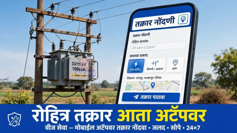 महावितरण मोबाईल अॅपवर नादुरुस्त रोहित्र तक्रार नोंदवण्याची सुविधा