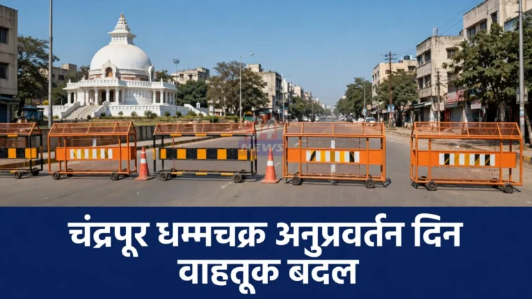 दीक्षाभूमी वाहतूक बदल लागू झाल्याने चंद्रपूरमधील दीक्षाभूमी परिसरातील रस्ता